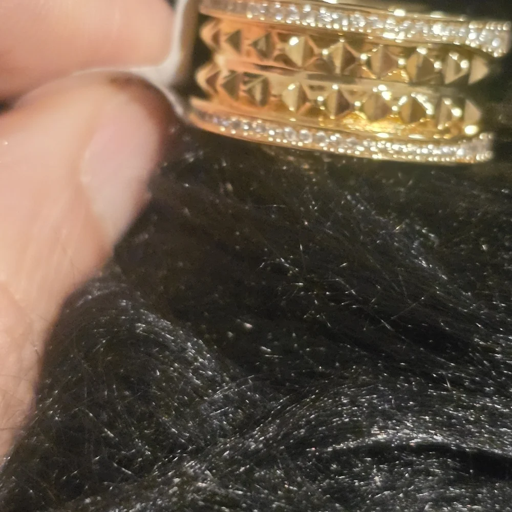 22kgp Dubai Jewelry - Elegant Gold and Silver Band Ring